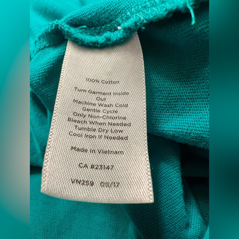 Talbots Teal Long Sleeve Top with Button Accents - Picture 6 of 8